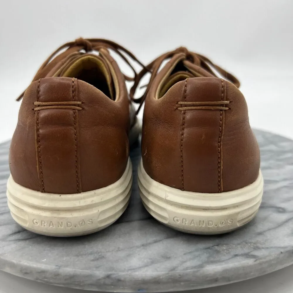 Cole‎ Haan Mens 9.5 Shoes Pecan Brown Leather Grand Crosscourt II Sneaker C26521